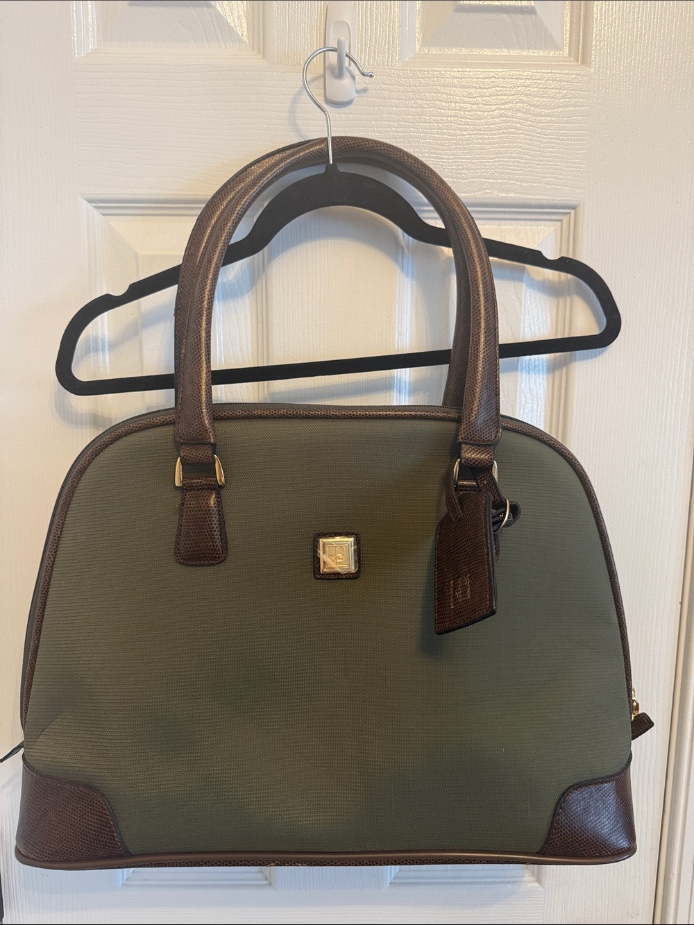 Diane Von Furstenberg Olive Green Boarding Bag Carry On Tote NWOT